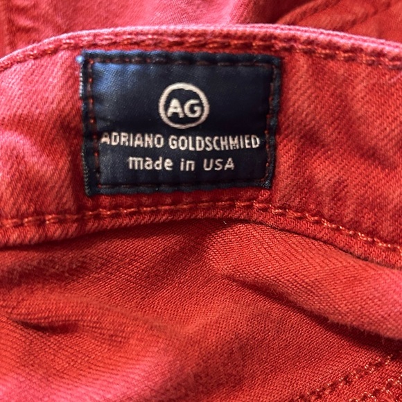Adriano Goldschmied AG Stevie Slim Straight Ankle Jeans Red Orange Women Size 27 - Picture 10 of 12